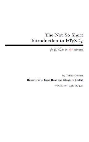 The Not So Short Introduction to LaTeX2ε